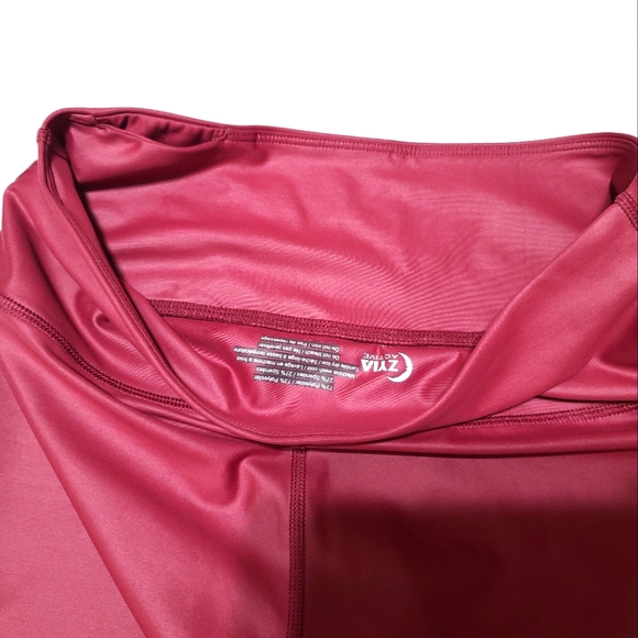 ZYIA Shiny Lipgloss Wine Magenta  Metallic Light N Tight Hi-Rise Sz 12 Leggings - Picture 10 of 11